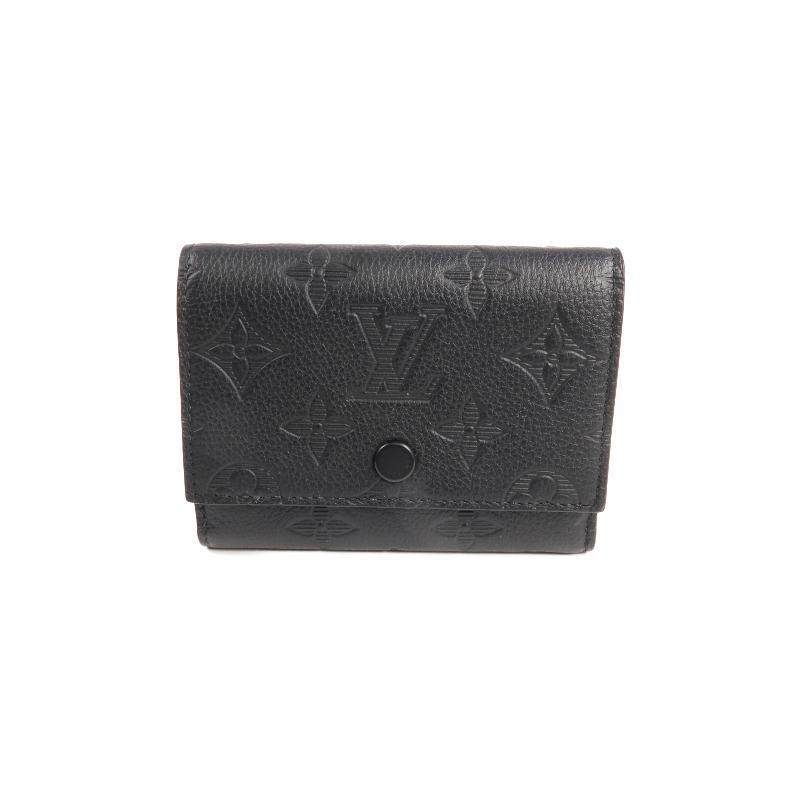 中古LV路易威登男B级9新Louis路易斯牛皮短钱包黑色