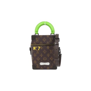 中古LV路易威登女包A级95新Vertical Box Trunk老花斜挎包