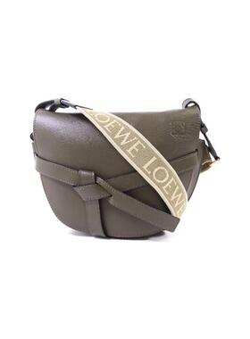 中古Loewe罗意威女包B级9新Gate马鞍包牛皮斜挎包绿色