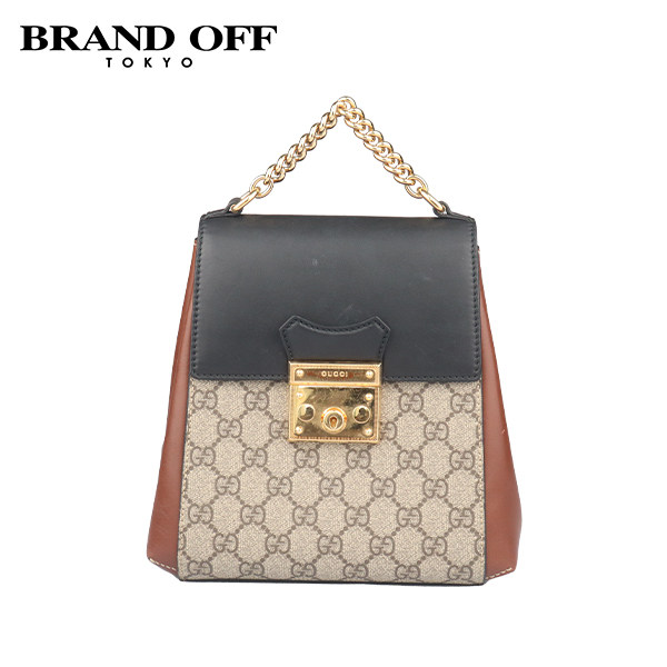 中古「85新」GUCCI(古驰)PADLOCK 双肩GG SUPREME双肩二手奢侈品