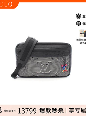 中古LV路易威登男包A级95新Messenger牛皮斜挎包黑色正品RECLO