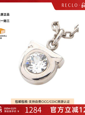 中古Ferragamo菲拉格慕女A级95新necklace项链不锈钢项链银色正品
