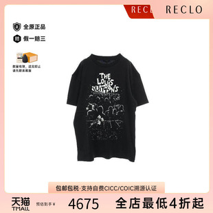 中古LV路易威登男A级95新T-shirtT恤棉上衣黑色
