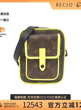 中古LV路易威登女包A级9新 Christopher老花斜挎包reclo正品