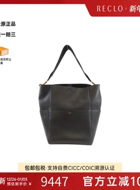 中古CELINE赛琳女包B级9新Sangle Bucket Bag小牛皮单肩包
