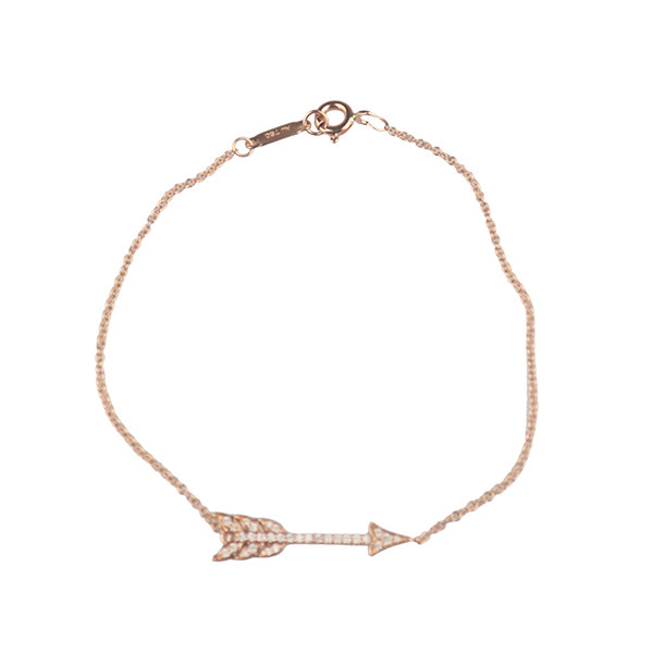 「95新」TIFFANY(蒂芙尼)爱心弓箭钻石手链750玫瑰金16cmRECLO