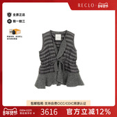 中古Moncler盟可睐女A级95新down vest羽绒背心尼龙外套灰色秋冬