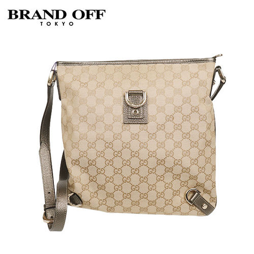 「9.0新」GUCCI(古驰)ABBEY MESSENGER米色/棕色GG帆布斜挎包