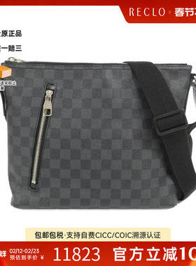 中古LV路易威登女包A级95新 Graphite Mick棋盘格斜挎包正品休闲