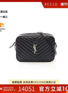 中古YSL圣罗兰女包S级99新camera bag相机包牛皮斜挎包黑色RECLO