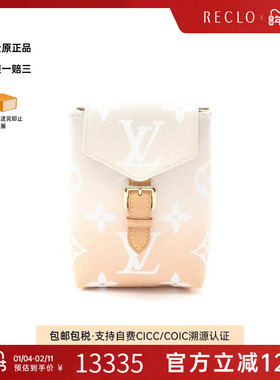 中古LV路易威登女包A级95新Backpack背包涂层/防水帆布斜挎包灰色