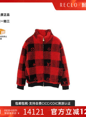中古LV路易威登男A级95新blouson夹克衫羊毛外套红色reclo正品