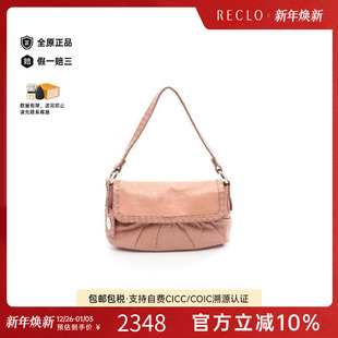 中古Fendi芬迪女包A级95新Handbag手包牛皮手提包粉色