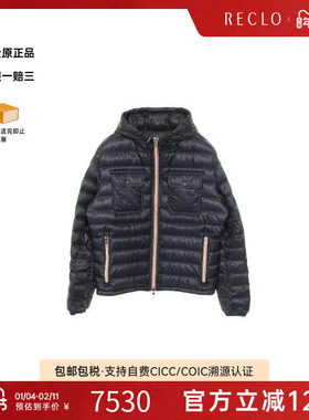 中古Moncler盟可睐男A级95新Down jacket羽绒夹克尼龙外套蓝色