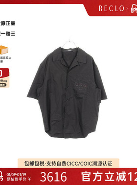 中古Versace范思哲男A级95新tops上衣棉上衣黑色