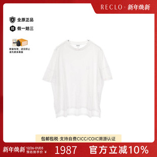 中古Loewe罗意威女B级9新cut sew针织布棉上衣白色