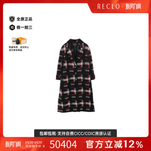 中古Chanel香奈儿女A级95新long coat长大衣羊毛外套黑色RECLO