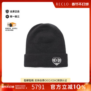 中古Chanel香奈儿女B级9新knit cap针织帽尼龙帽子黑色