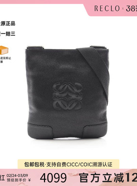 中古Loewe罗意威女包A级95新anagram牛皮斜挎包黑色