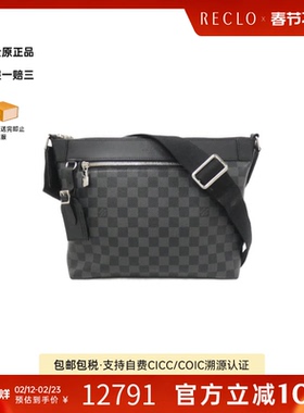 中古LV路易威登女包A级95新 Graphite Mick棋盘格斜挎包正品休闲