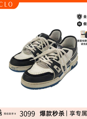 中古LV路易威登男BC级sneakers运动鞋帆布鞋黑色高级感正品RECLO