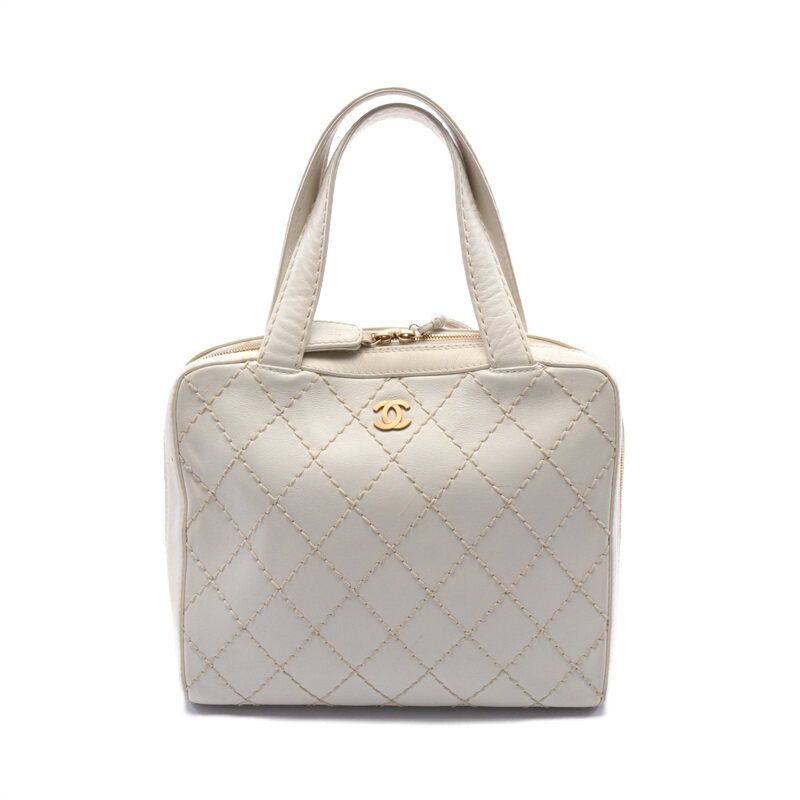 CHANEL香奈儿(B)9新粗缝纹 手提包 金色五金$830551RECLO中古