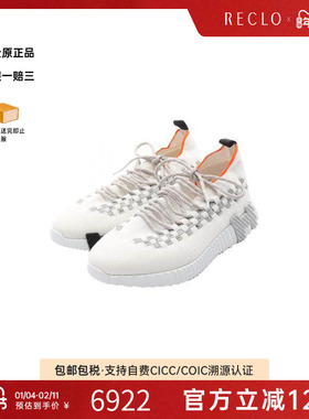 中古Hermes爱马仕女A级95新sneakers运动鞋尼龙鞋白色正品休闲