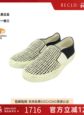 中古Chanel香奈儿男B级9新slip-ons无带(或无扣)便鞋帆布鞋白色