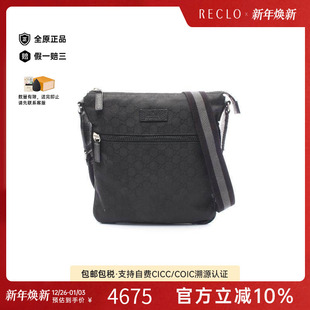 中古Gucci古驰男包A级95新Shoulder bag肩包尼龙斜挎包黑色