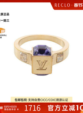 中古LV路易威登女A级95新ring戒指镀金金属戒指金色