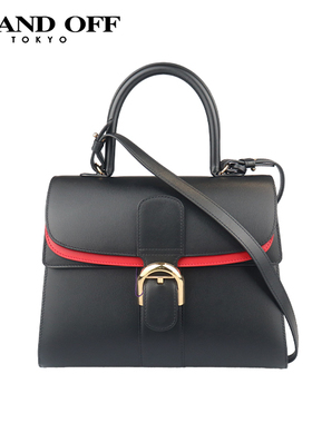 「9.0新」DELVAUX BRILLANT红与黑限量款BOX CALF小牛皮MM单肩包