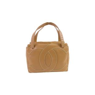 中古Chanel香奈儿女包B级9新Shoulder bag肩包牛皮单肩包浅褐色