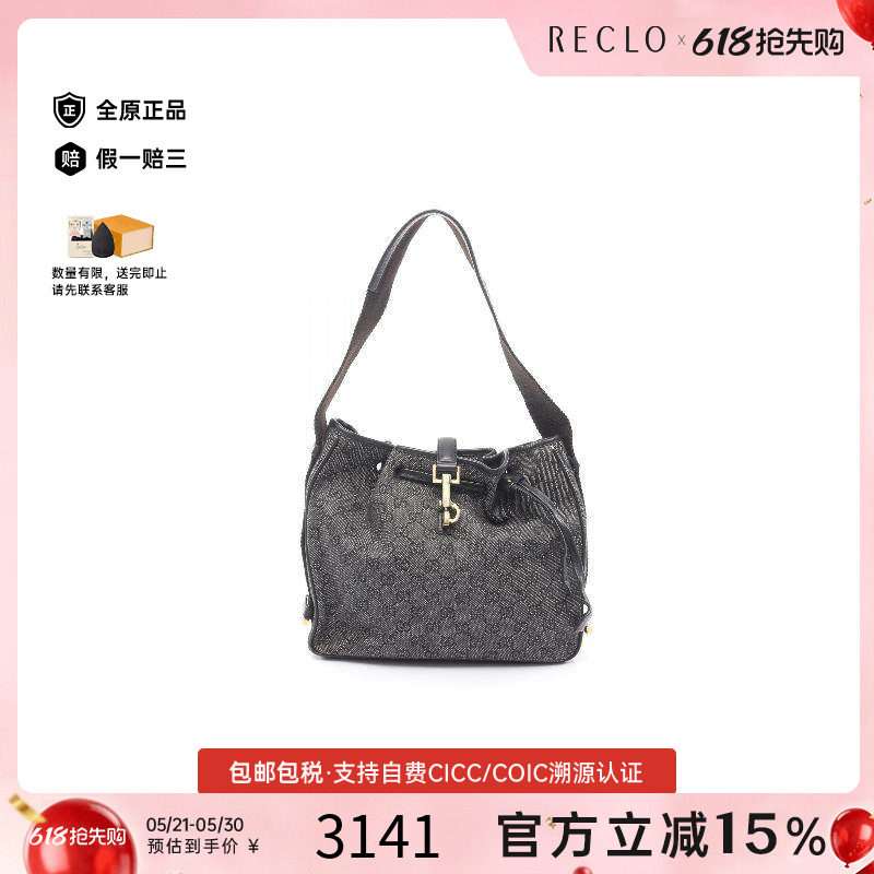 中古Gucci古驰女包A级95新Shoulder bag肩包帆布单肩包黑色