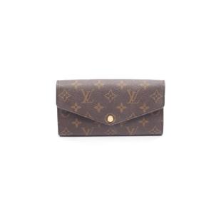 Sarah涂层 中古LV路易威登女A级95新Portefeuille 防水帆布长钱包