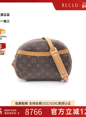 中古LV路易威登女包B级9新Blower苹果包涂层防水帆布斜挎包棕色