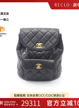 中古Chanel香奈儿女包A级95新Backpack背包羊皮双肩包黑色