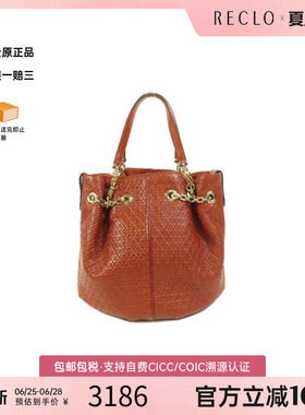 中古Tods托德斯女包A级95新Bucket水桶包牛皮手提包红色