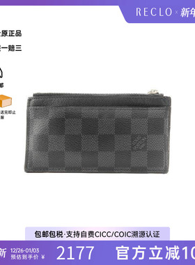 中古LV路易威登男B级9新coin purse零钱包涂层/防水帆布零钱包