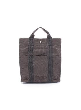 中古Hermes爱马仕男包B级9新Backpack背包帆布双肩包灰色