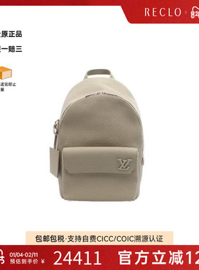 中古LV路易威登男包A级95新Backpack背包牛皮双肩包绿色RECLO秋冬