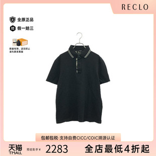 shirtPolo衫 中古Versace范思哲女B级9新polo 棉上衣黑色复古RECLO