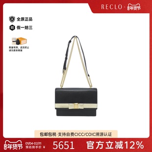 中古Ferragamo菲拉格慕女包A级95新21 1284 Bag蝴蝶结皮革斜挎包