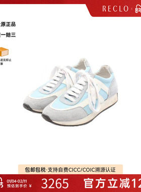 中古Hermes爱马仕女B级9新sneakers运动鞋牛皮鞋蓝色