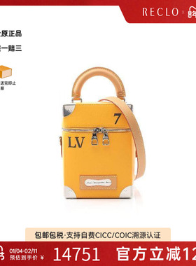 中古LV路易威登男包A级95新Handbag手包牛皮单肩斜挎包黄色RECLO