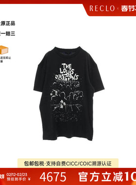 中古LV路易威登男A级95新T-shirtT恤棉上衣黑色reclo正品