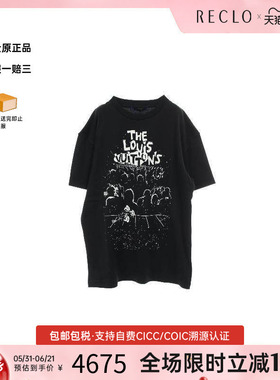 中古LV路易威登男A级95新T-shirtT恤棉上衣黑色