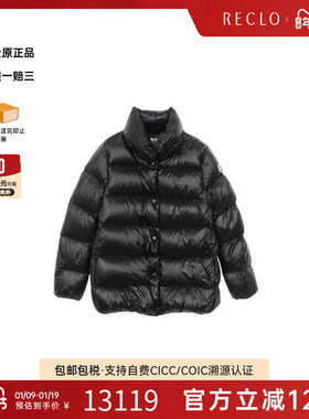 中古Moncler盟可睐女S级99新Down jacket羽绒夹克尼龙外套黑色