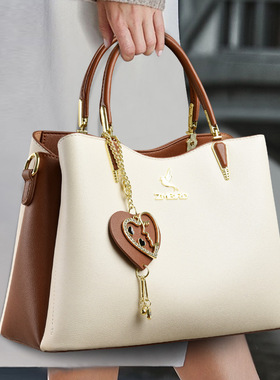 包包女包新款2026斜挎包女单肩包女时尚女士撞色手提包女一件代发
