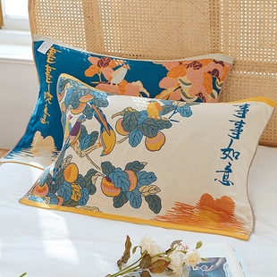 枕巾新款纯棉一对装冬季全棉纱布枕头套巾高档男生枕头巾防头油