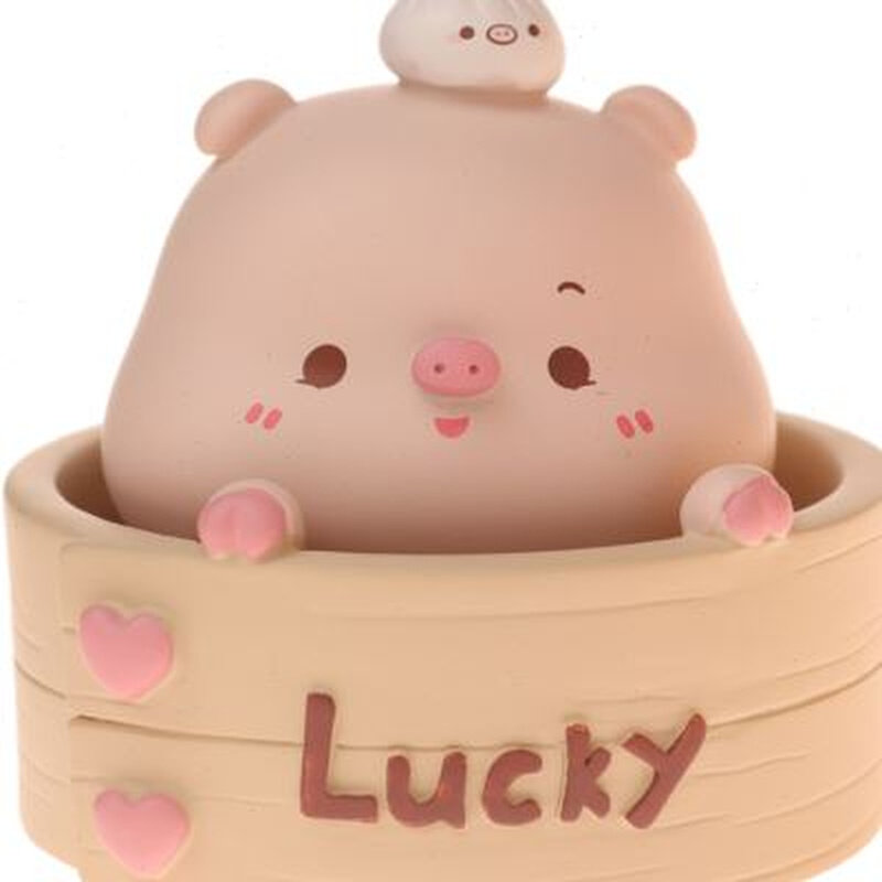 piyo皮呦小猪汽车摆件摇头公仔可爱车载猪猪装饰品办公室桌面女生